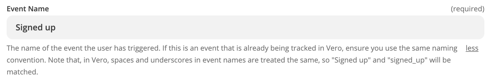 Vero Event Name in Zapier