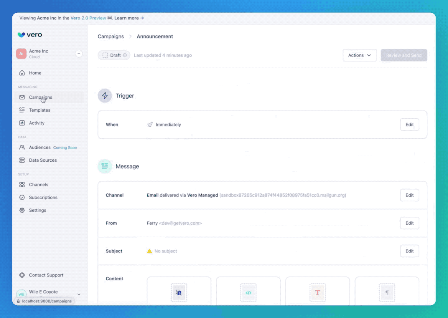 Import external audience