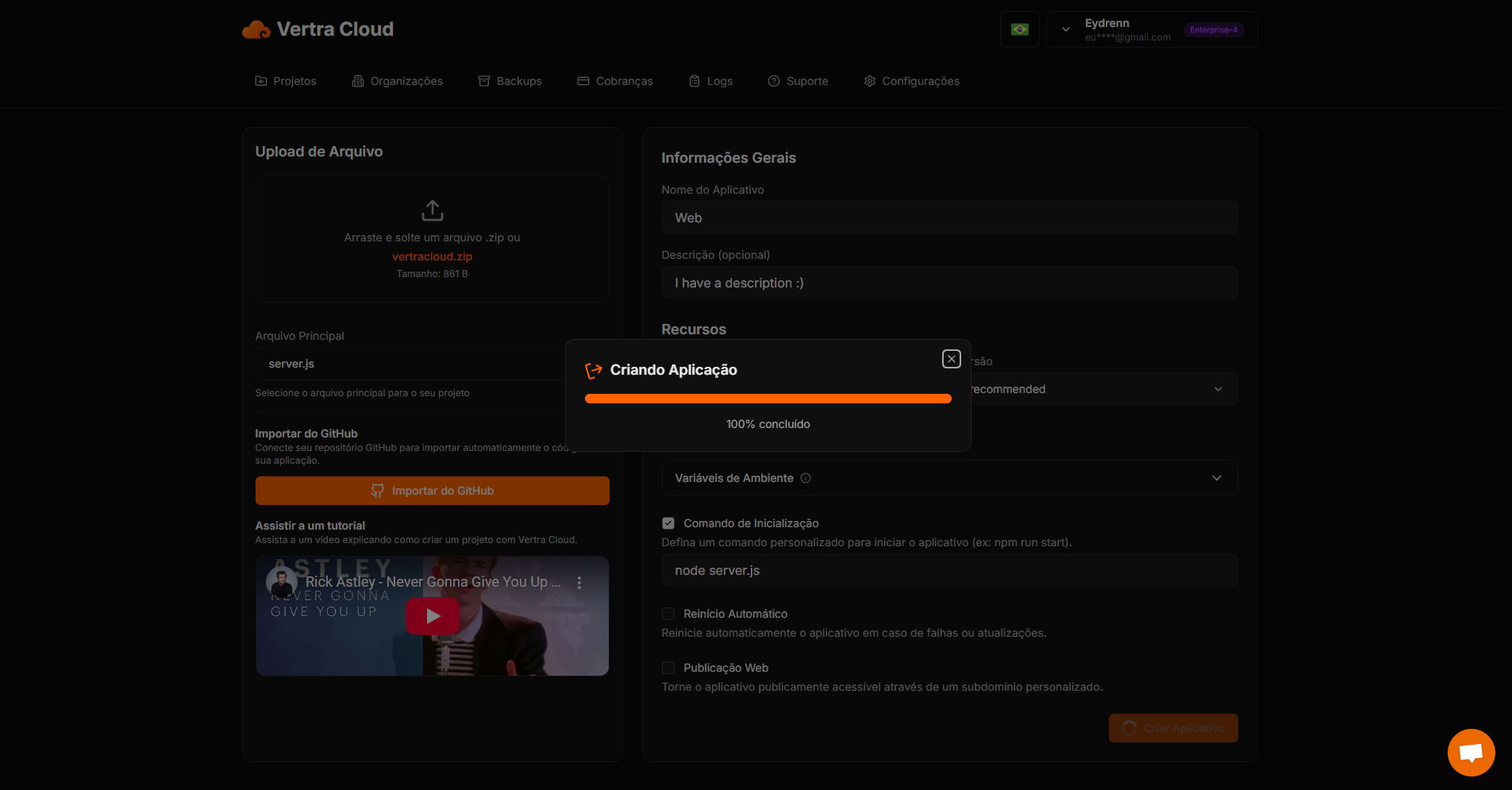 Application Uploading