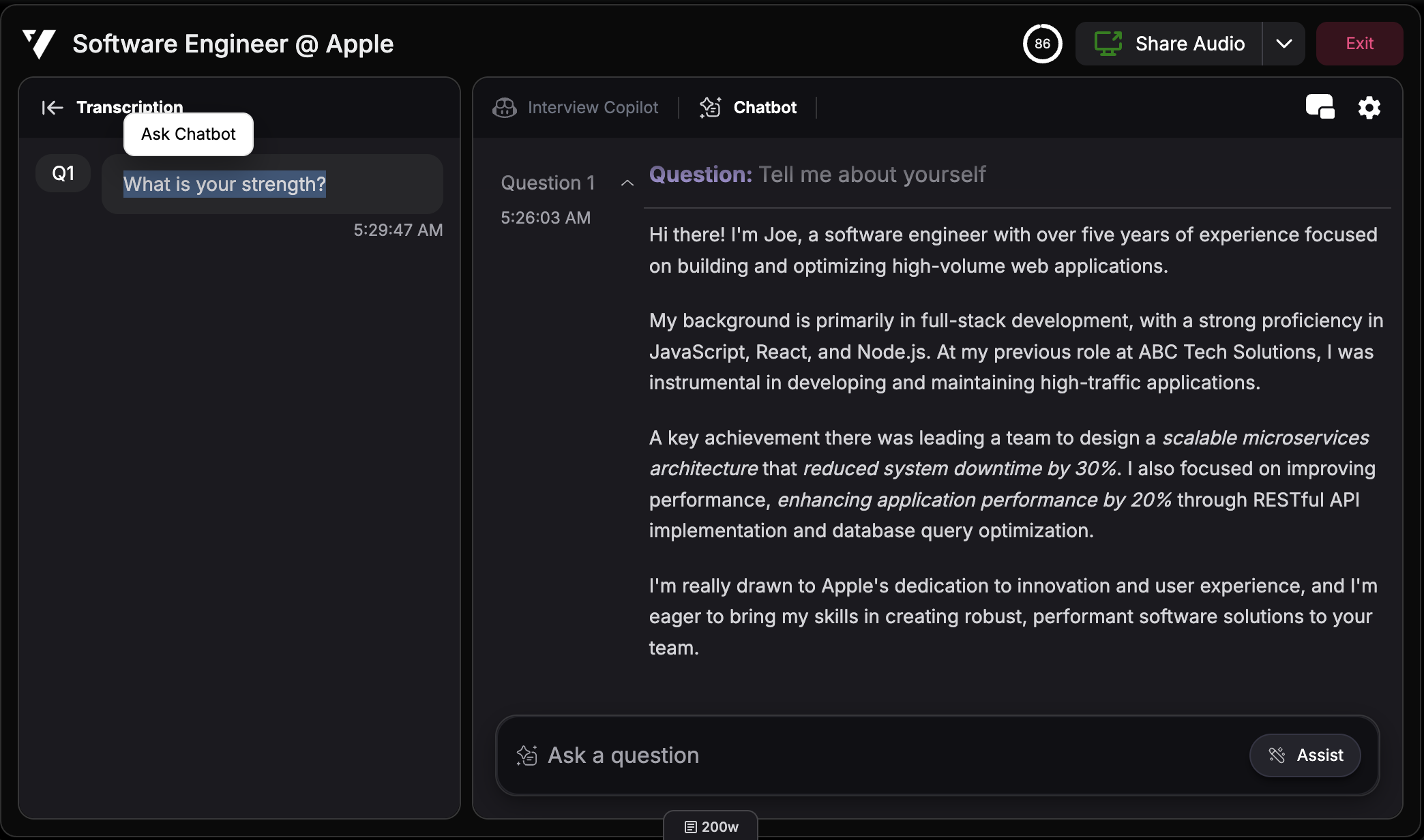 Chatbot text highlighting