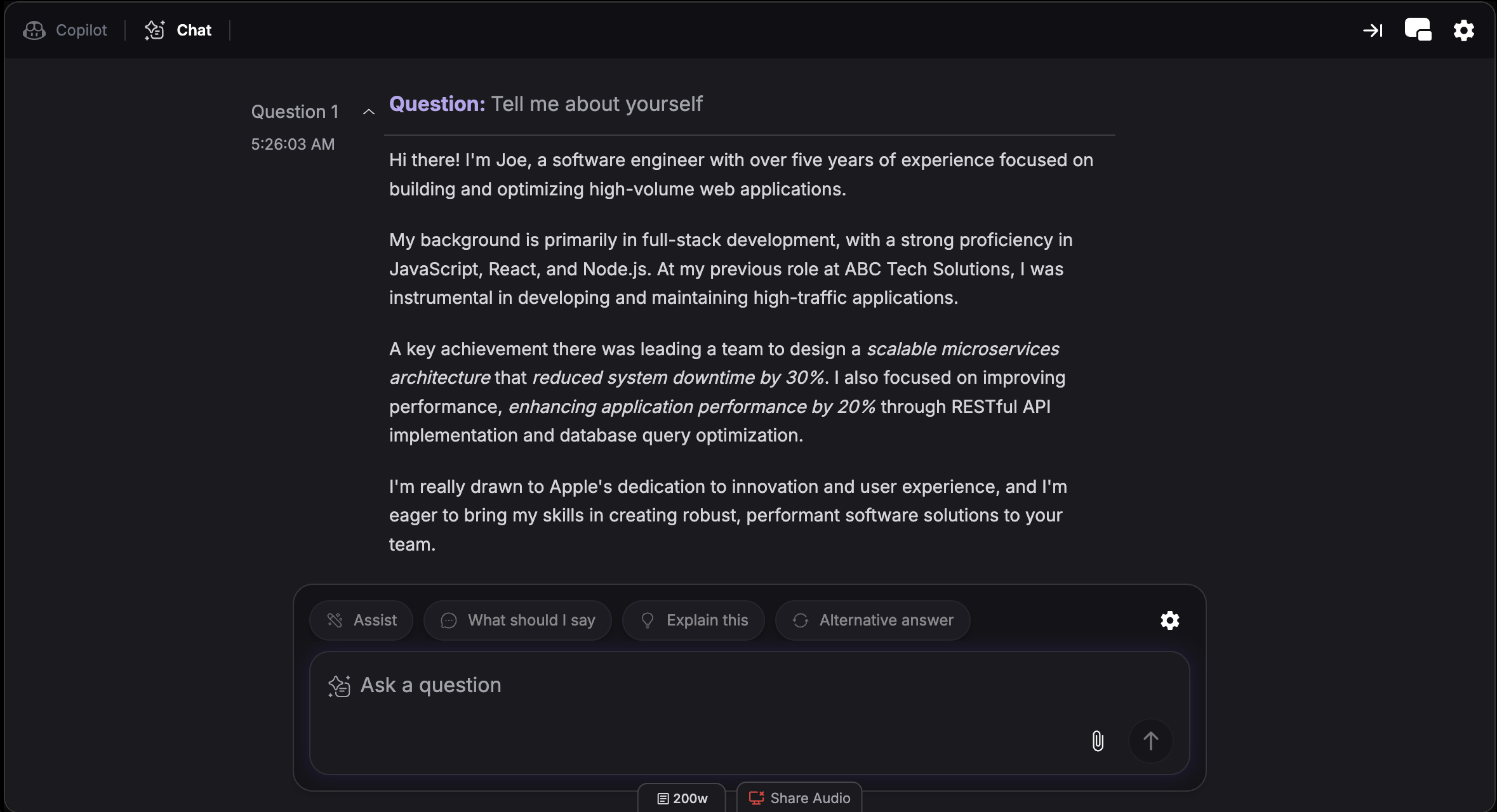 Chatbot quick actions