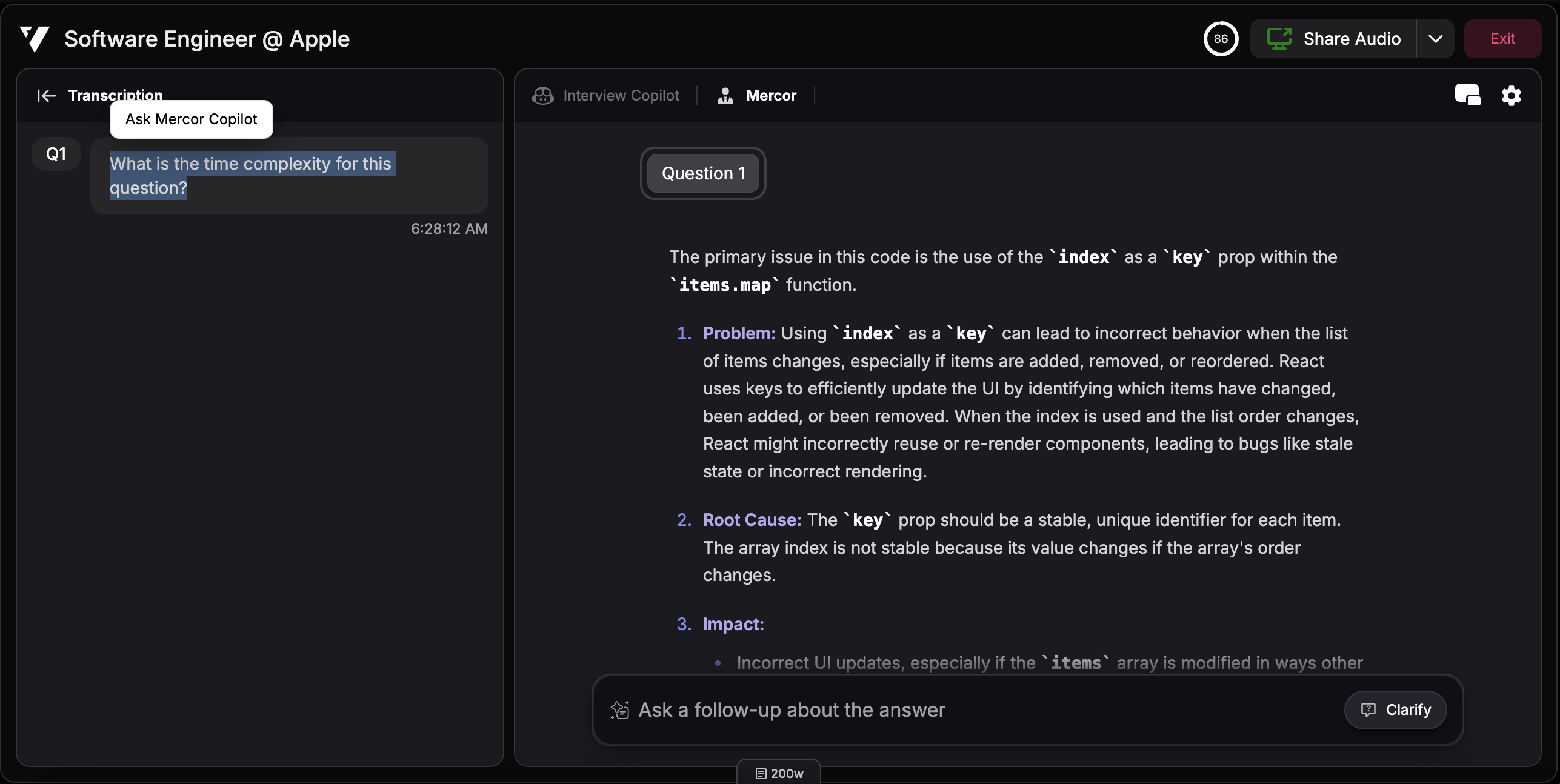 Mercor solver features