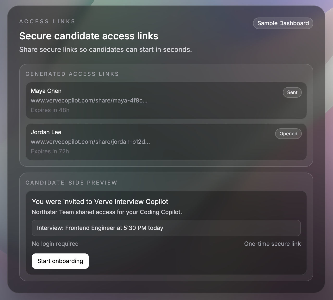 Enterprise team plan shareable access links