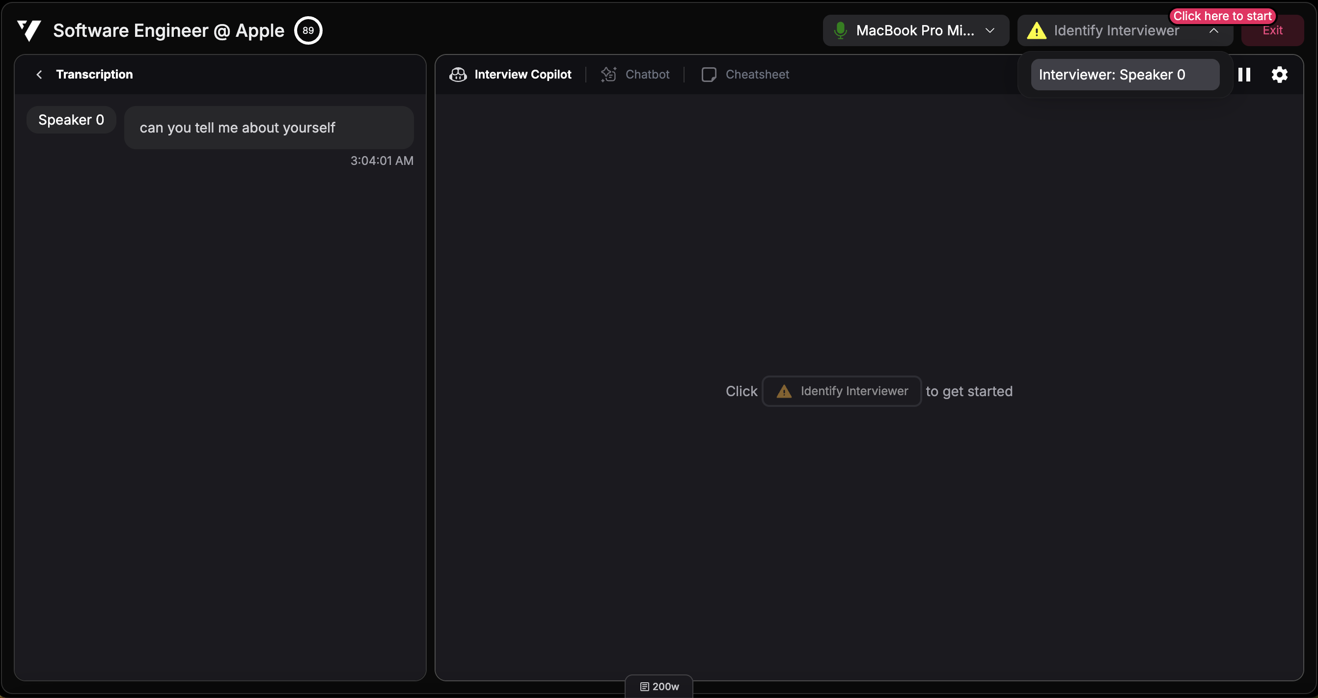 Assign the interviewer from detected speakers