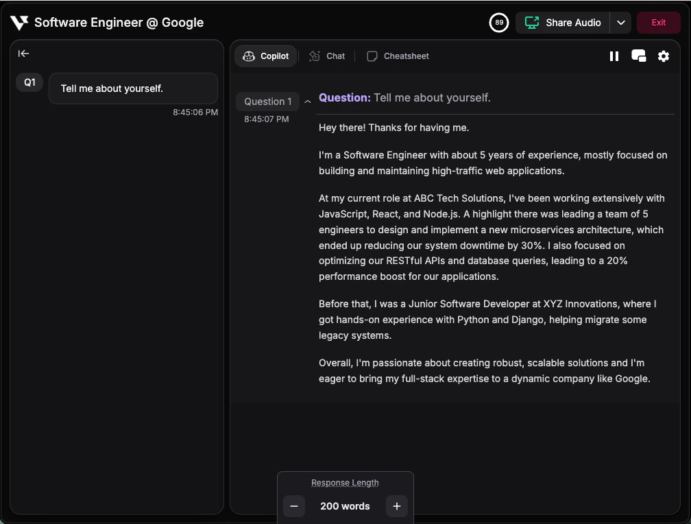 Response length control