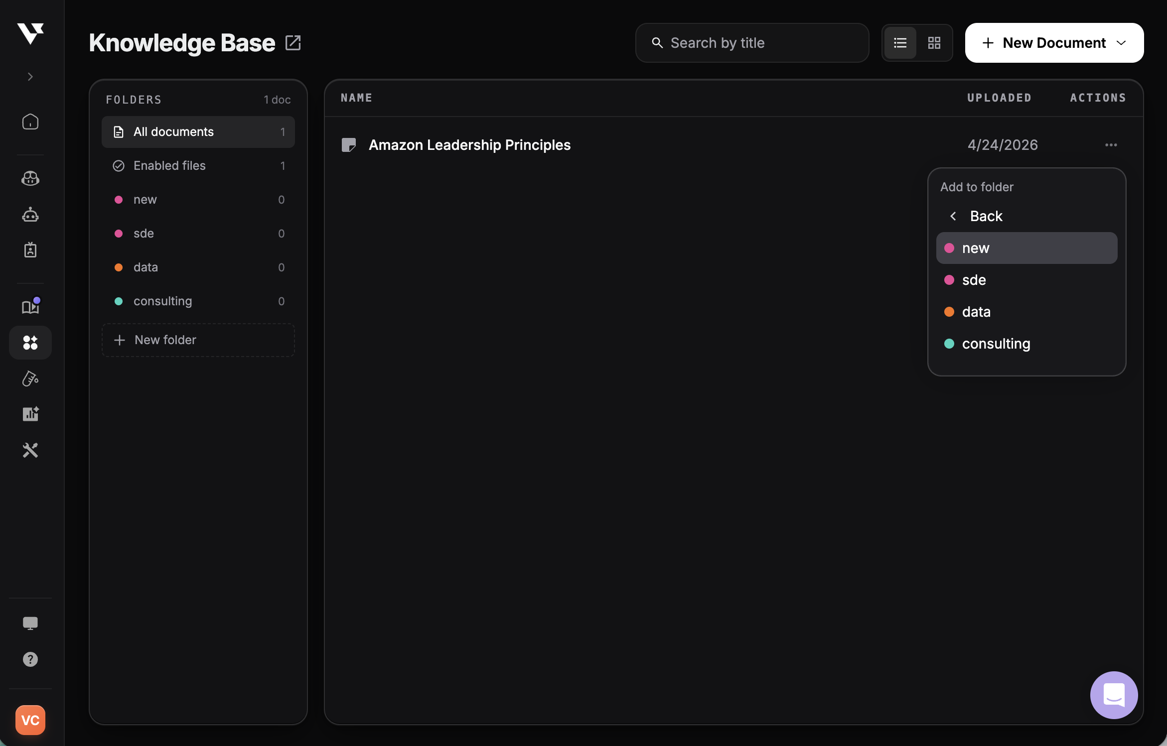 Knowledge Base - Verve AI - Documentation