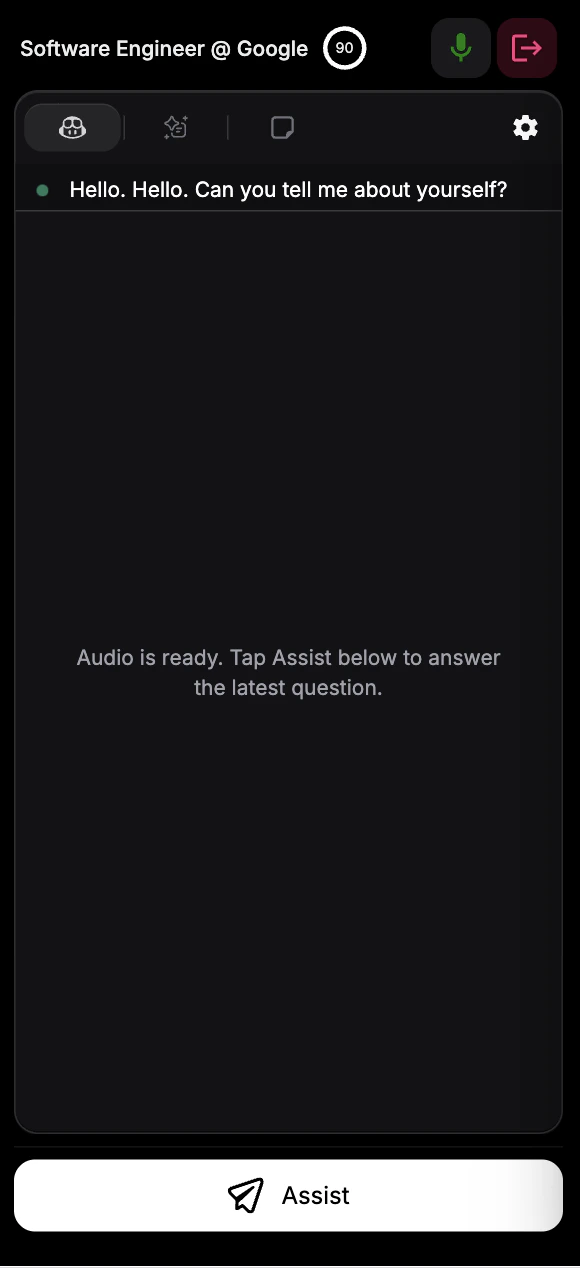 Press Assist button
