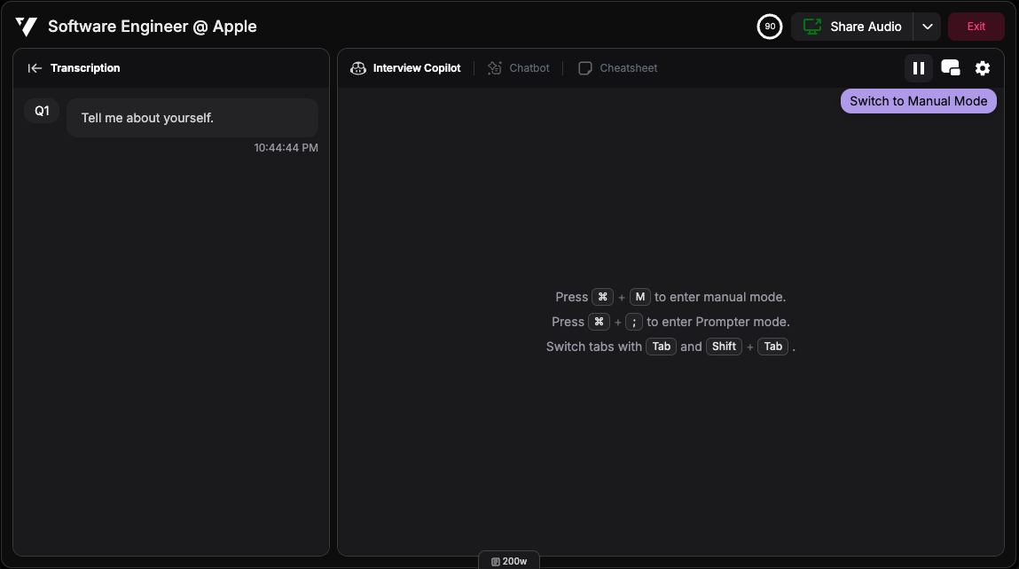Manual mode disabled