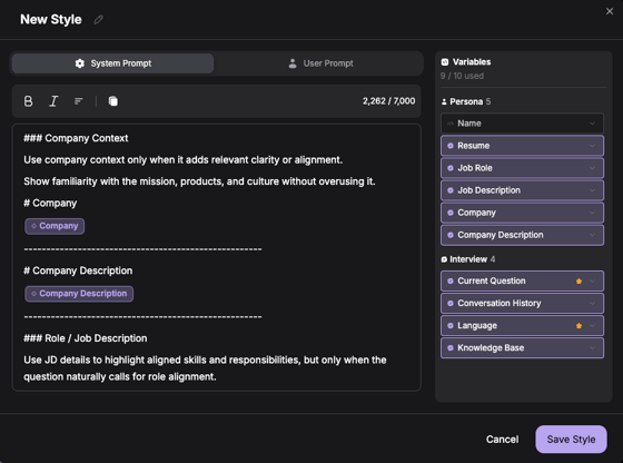 Custom response style - Verve AI - Documentation