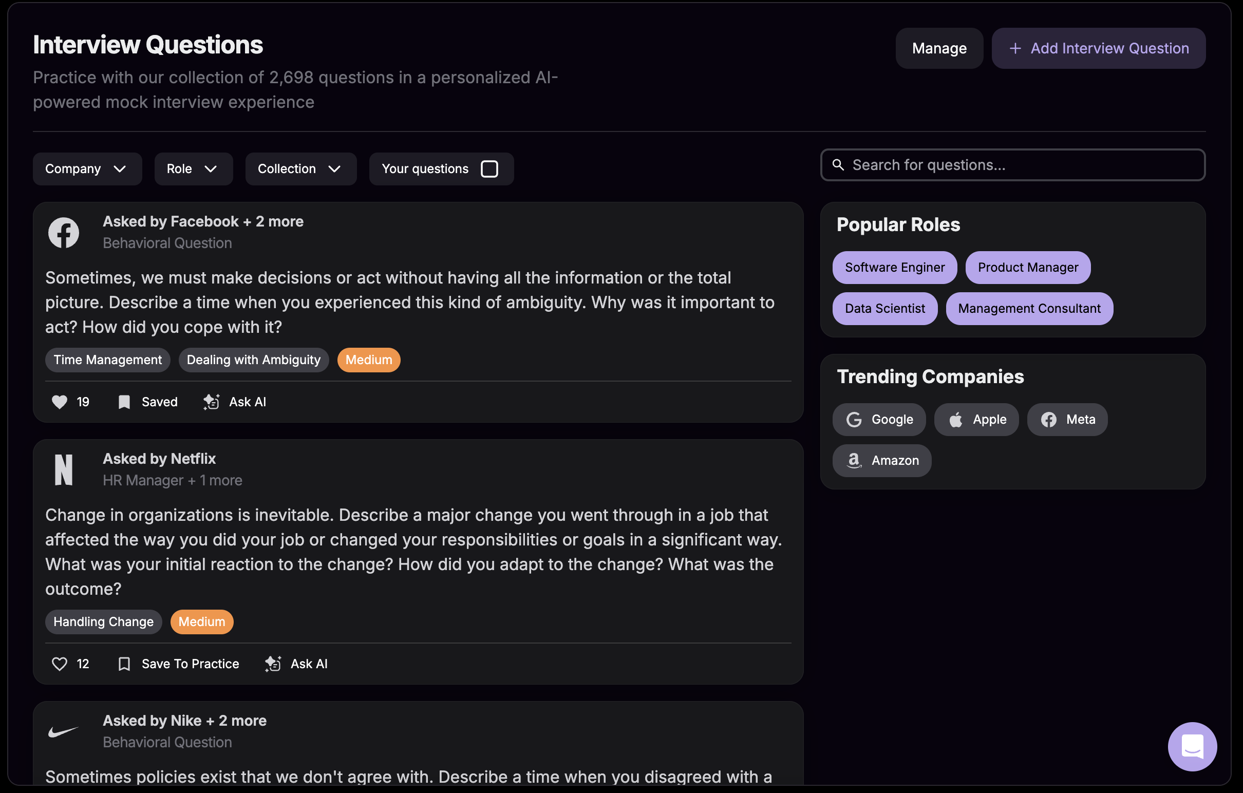 Add new question form