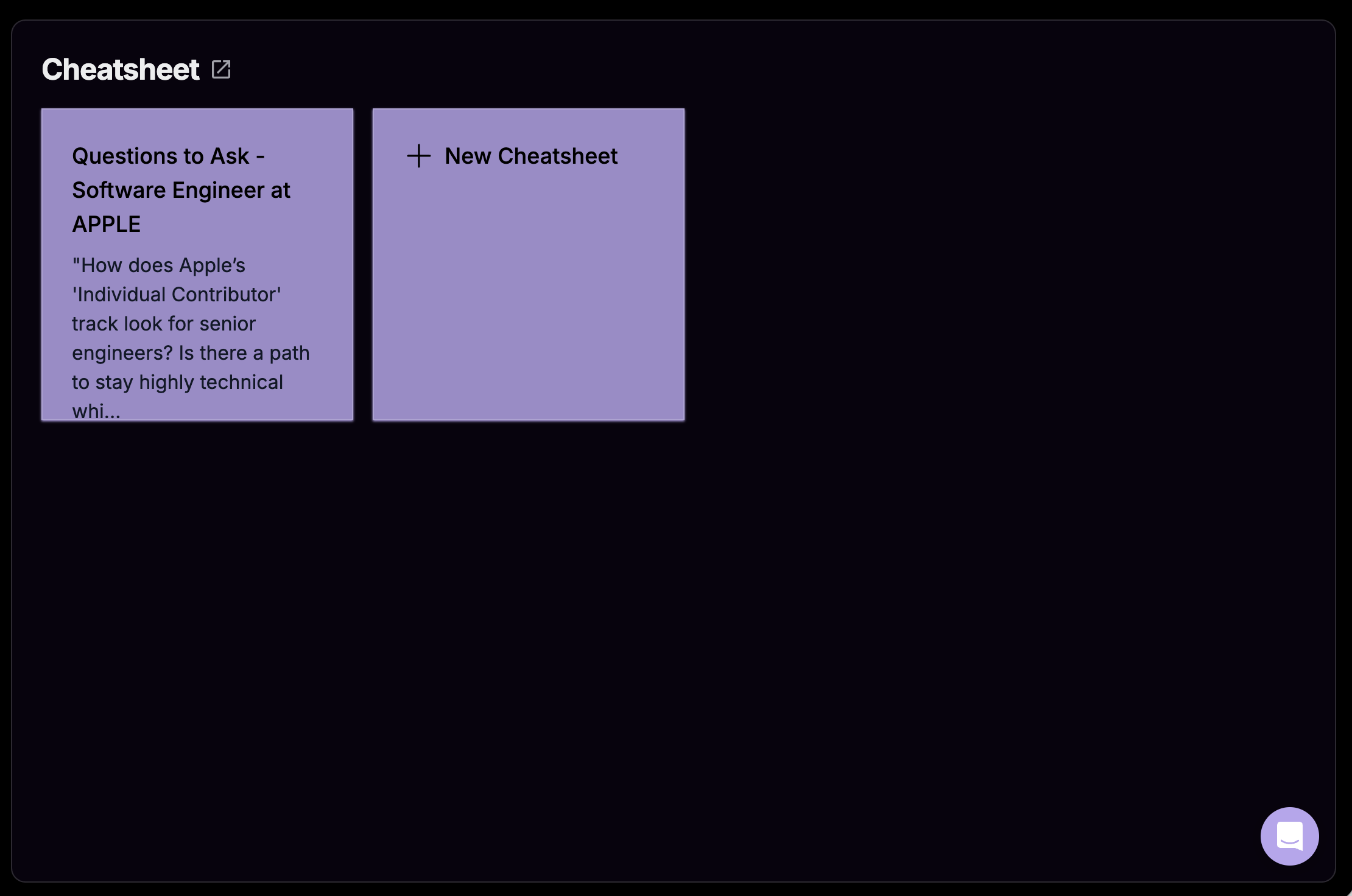 Playground Cheatsheet Interface