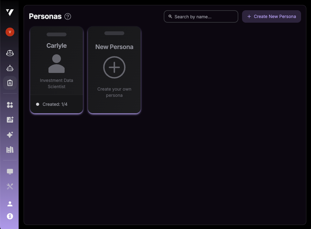 Persona creation interface