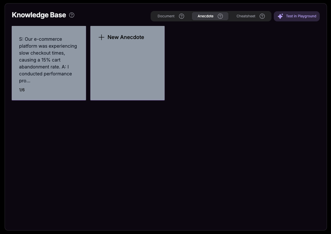 Playground Anecdote Interface