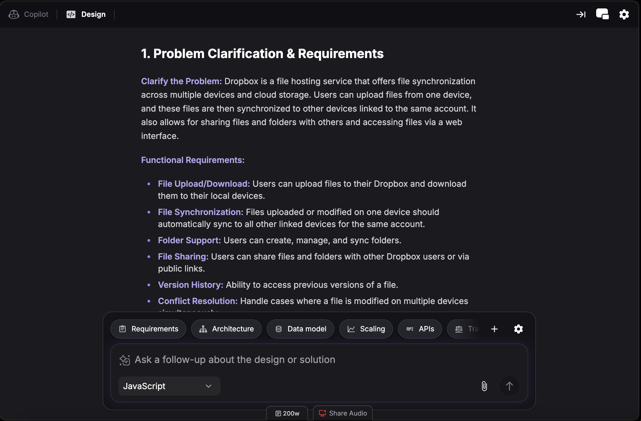 System design solver interface