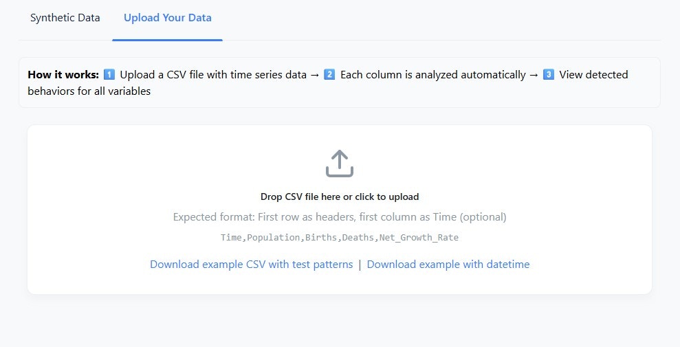 Upload Your Data - Drag and drop CSV files for analysis