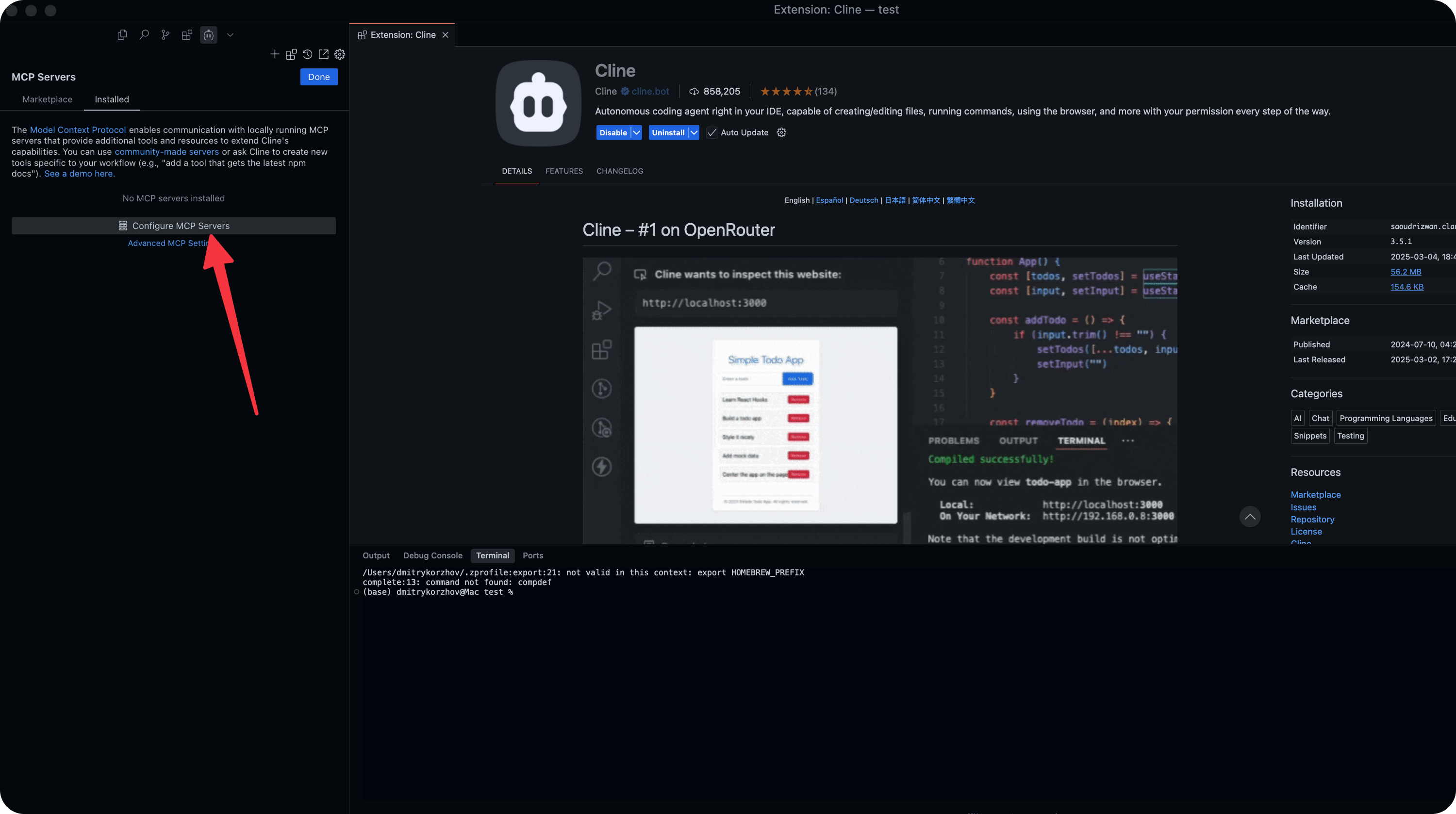 Using VeyraX in Cline