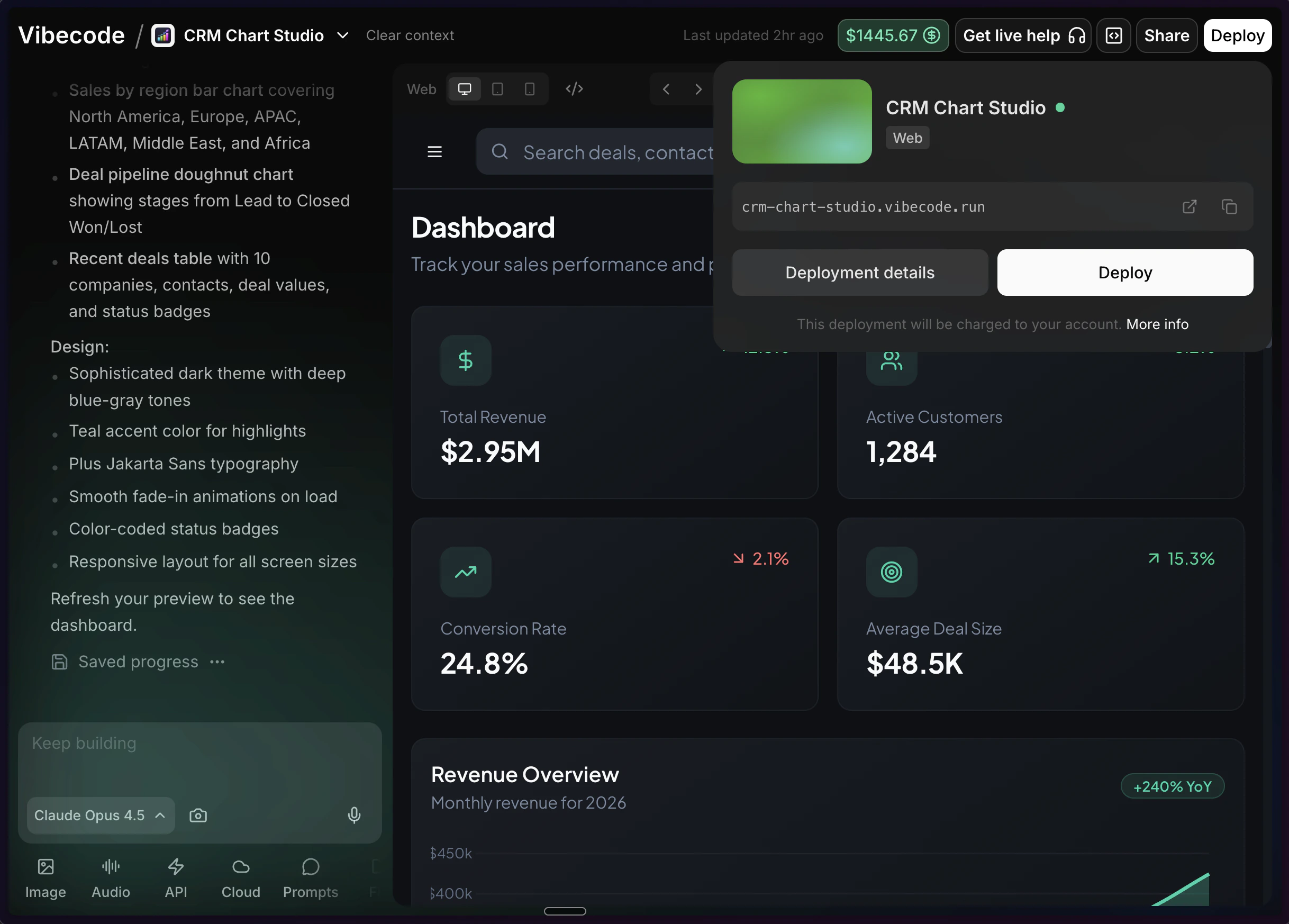 Deploy button in top right corner