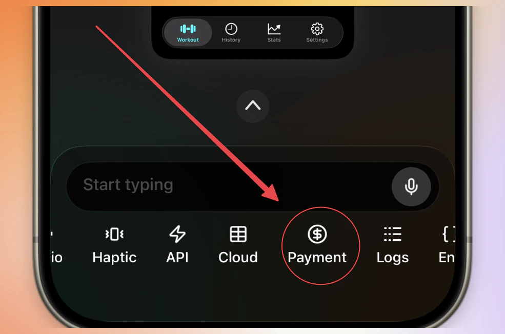 Payments tab