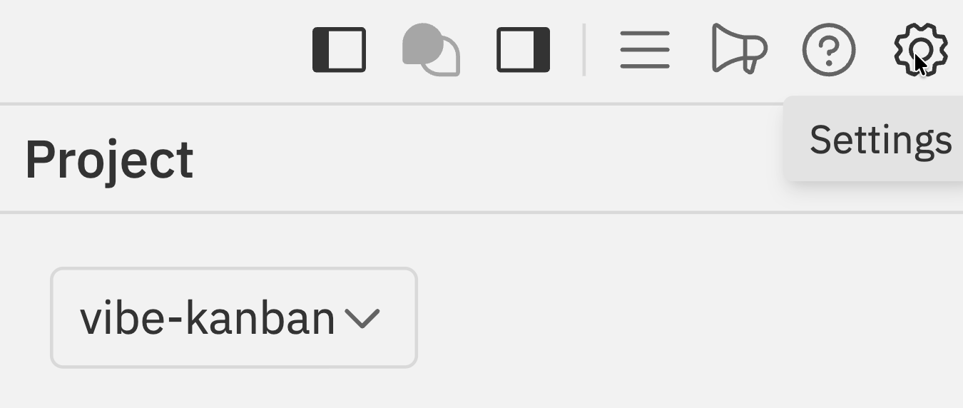 Workspaces navbar showing the Settings gear icon with tooltip