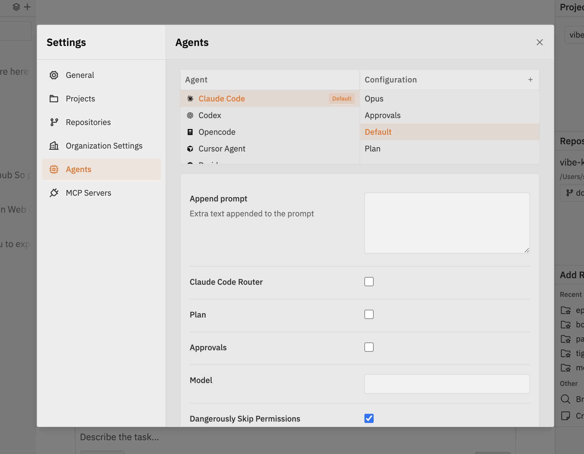 Agent Profiles & Configuration - Vibe Kanban