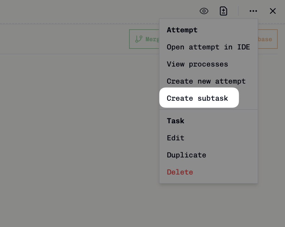 Creating Subtasks - Vibe Kanban