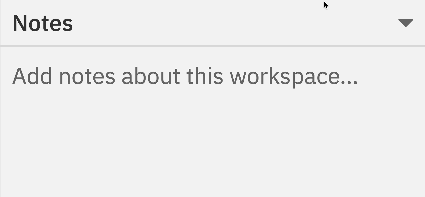 Notes section in the details sidebar showing rich text editor with workspace notes