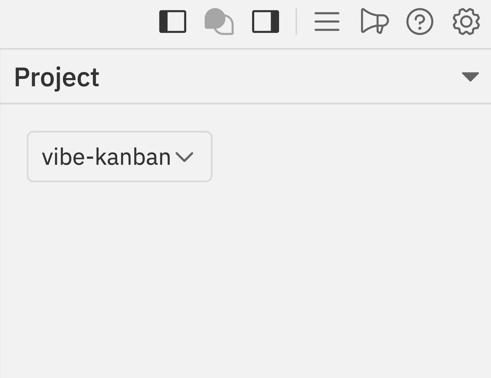 Project dropdown showing selected project