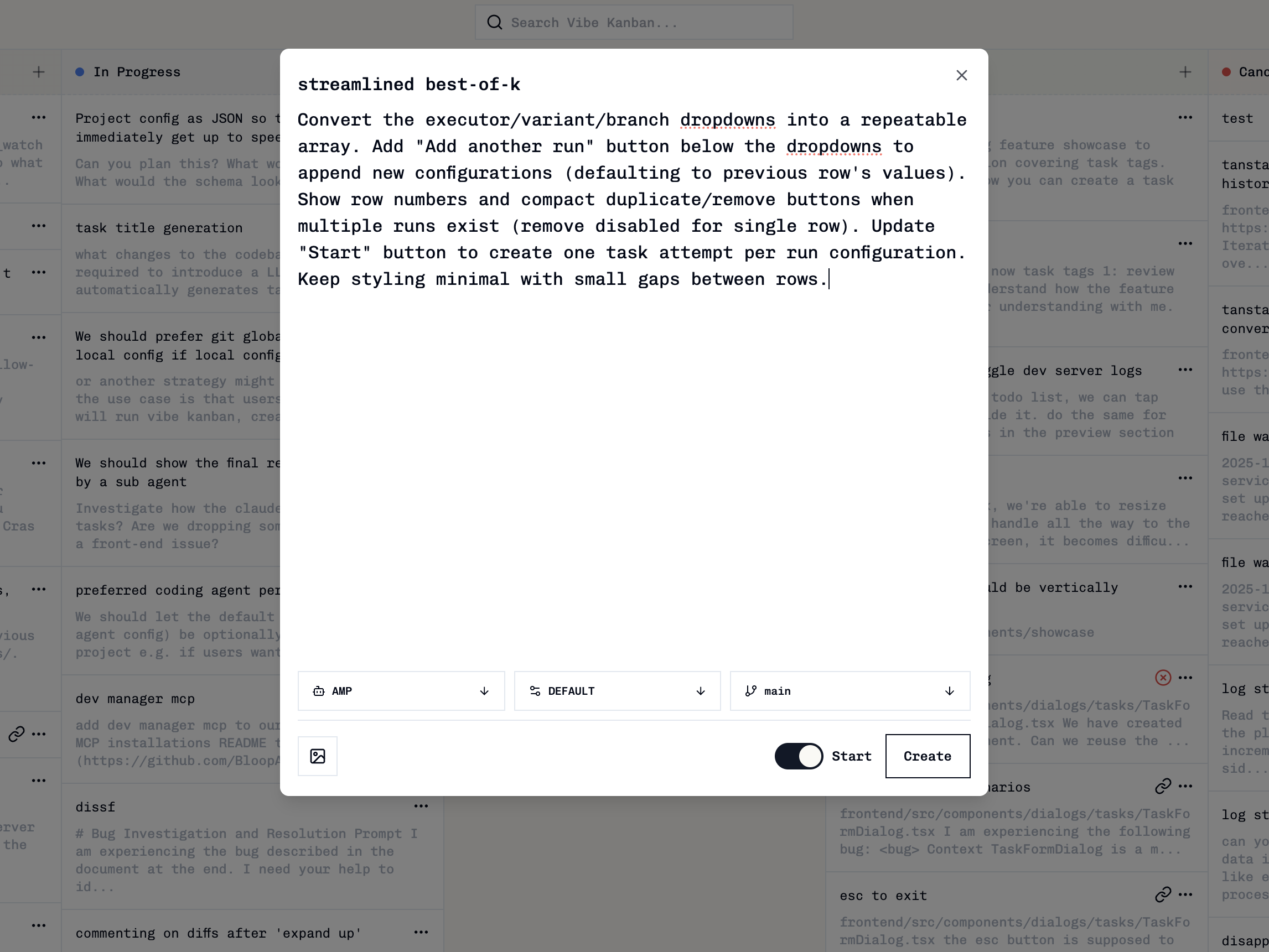 Task creation interface showing Add Task button and form fields