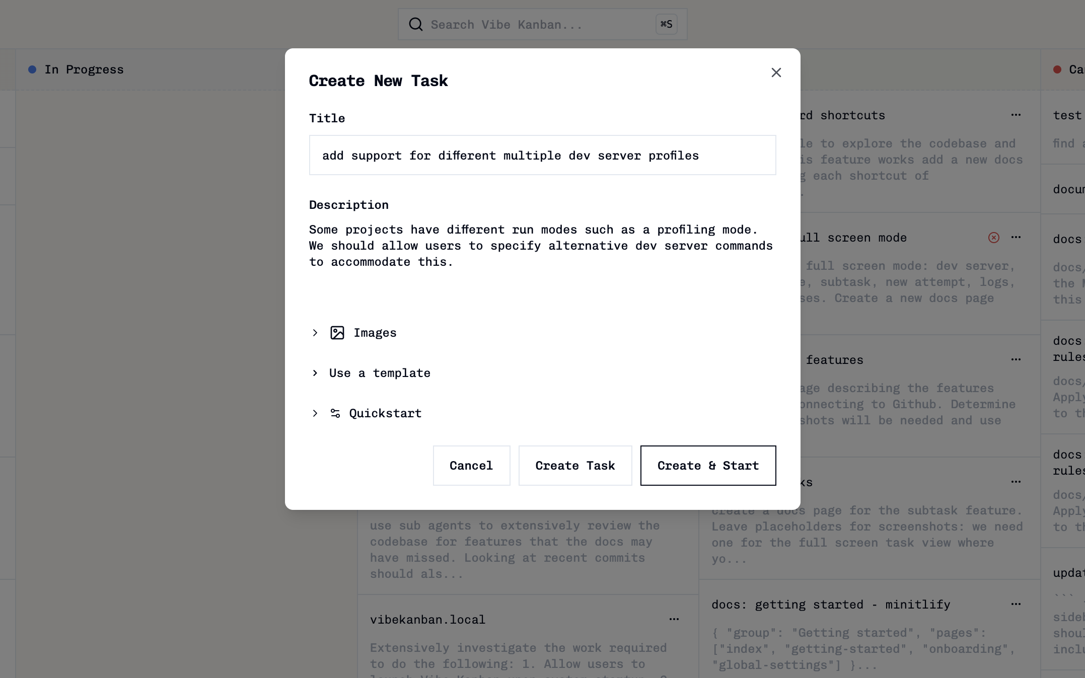 Task creation interface showing Add Task button and form fields