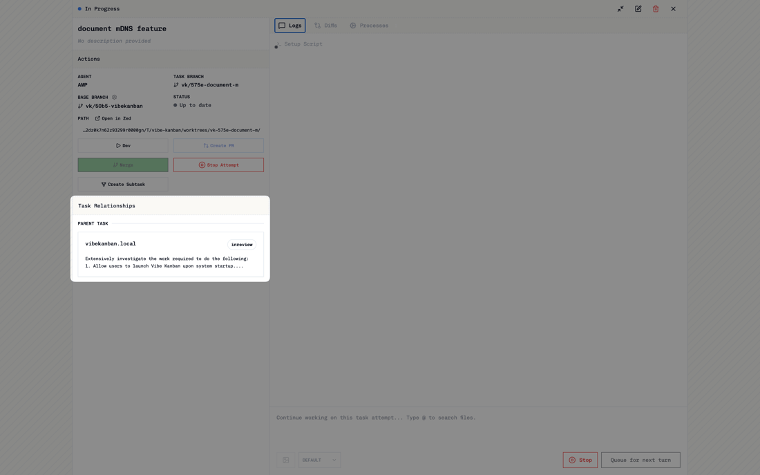 Creating Subtasks - Vibe Kanban