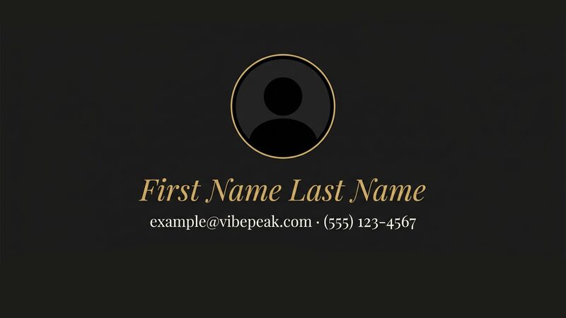 Black and Gold outro template preview
