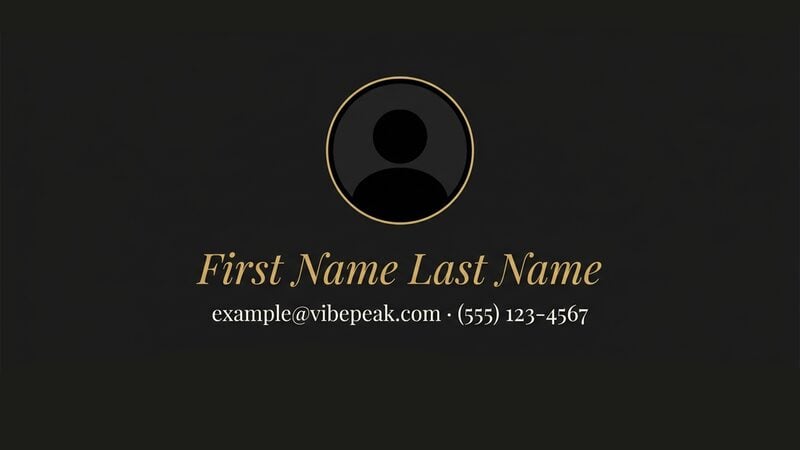 Black and Gold outro template preview