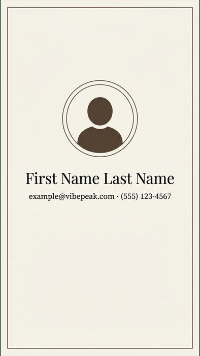Bordered Cream outro template preview (portrait)