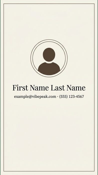 Bordered Cream outro template preview (portrait)