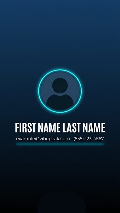 Navy Neon outro template preview (portrait)