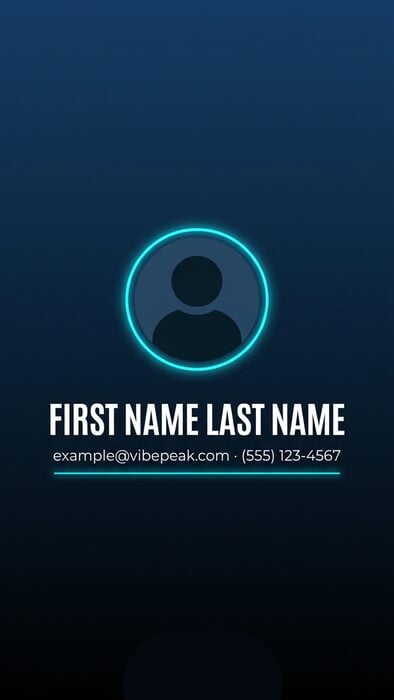 Navy Neon outro template preview (portrait)