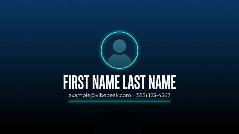 Navy Neon outro template preview