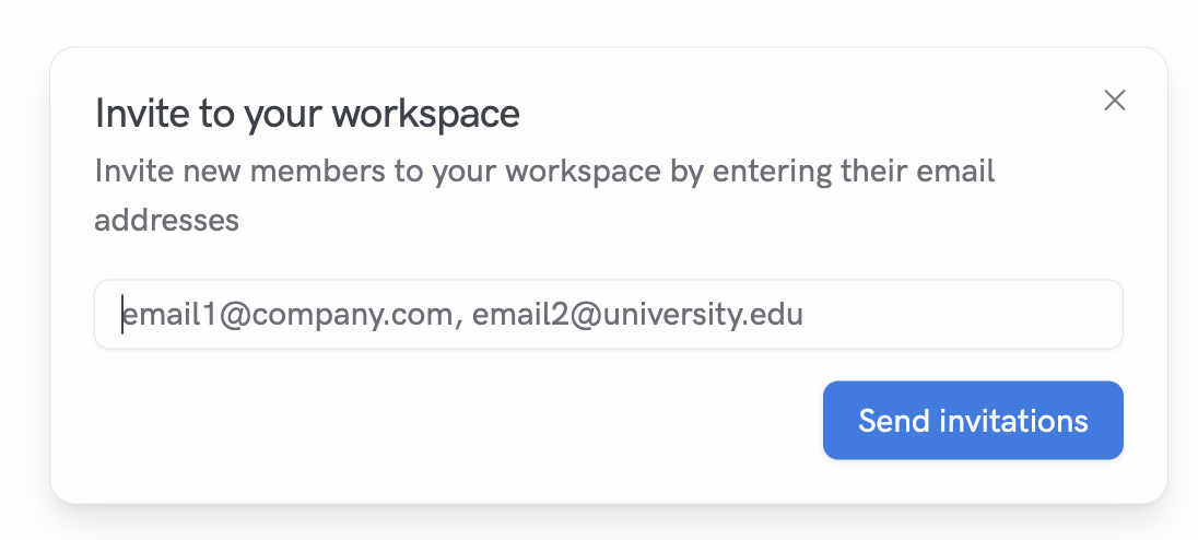 Members list with role popover and suspend/reactivate menu