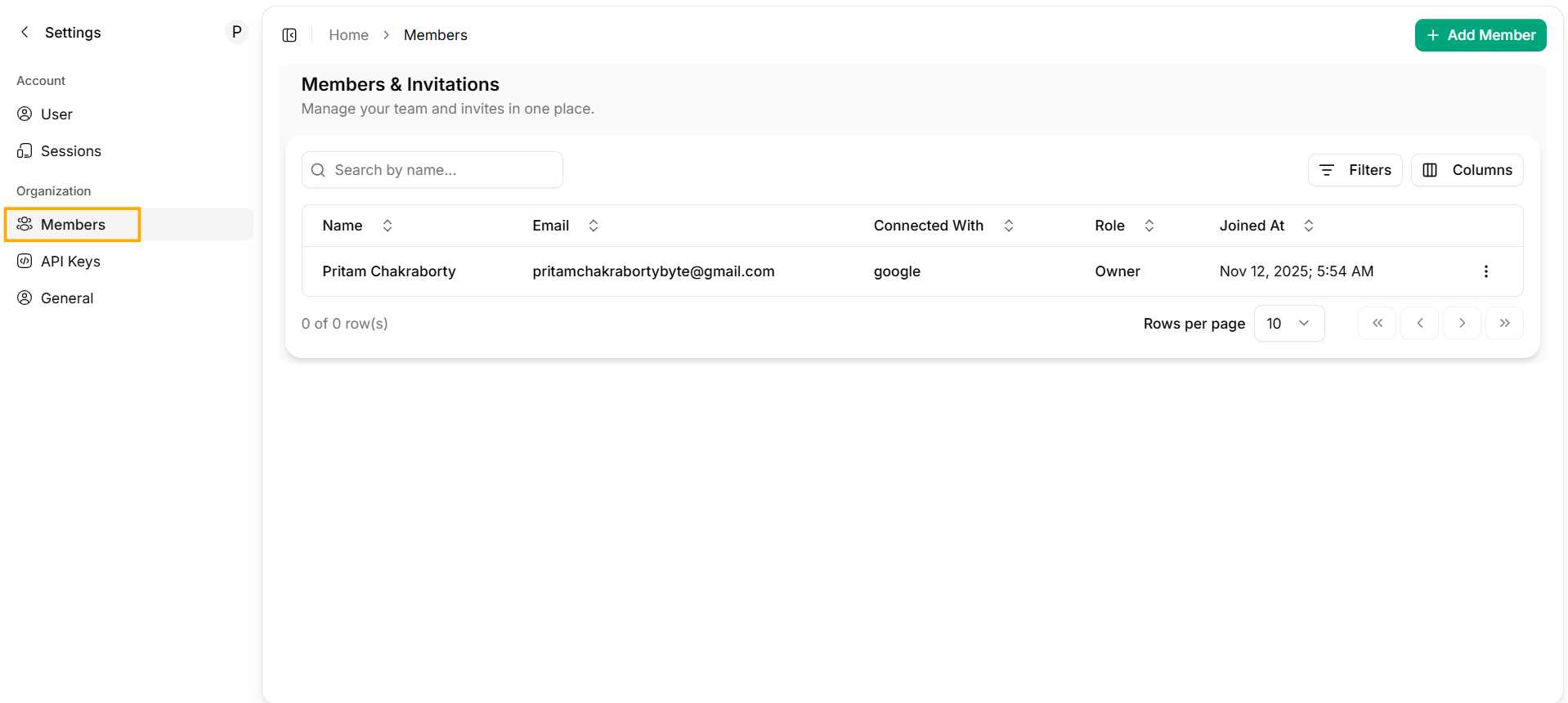 Organization Members