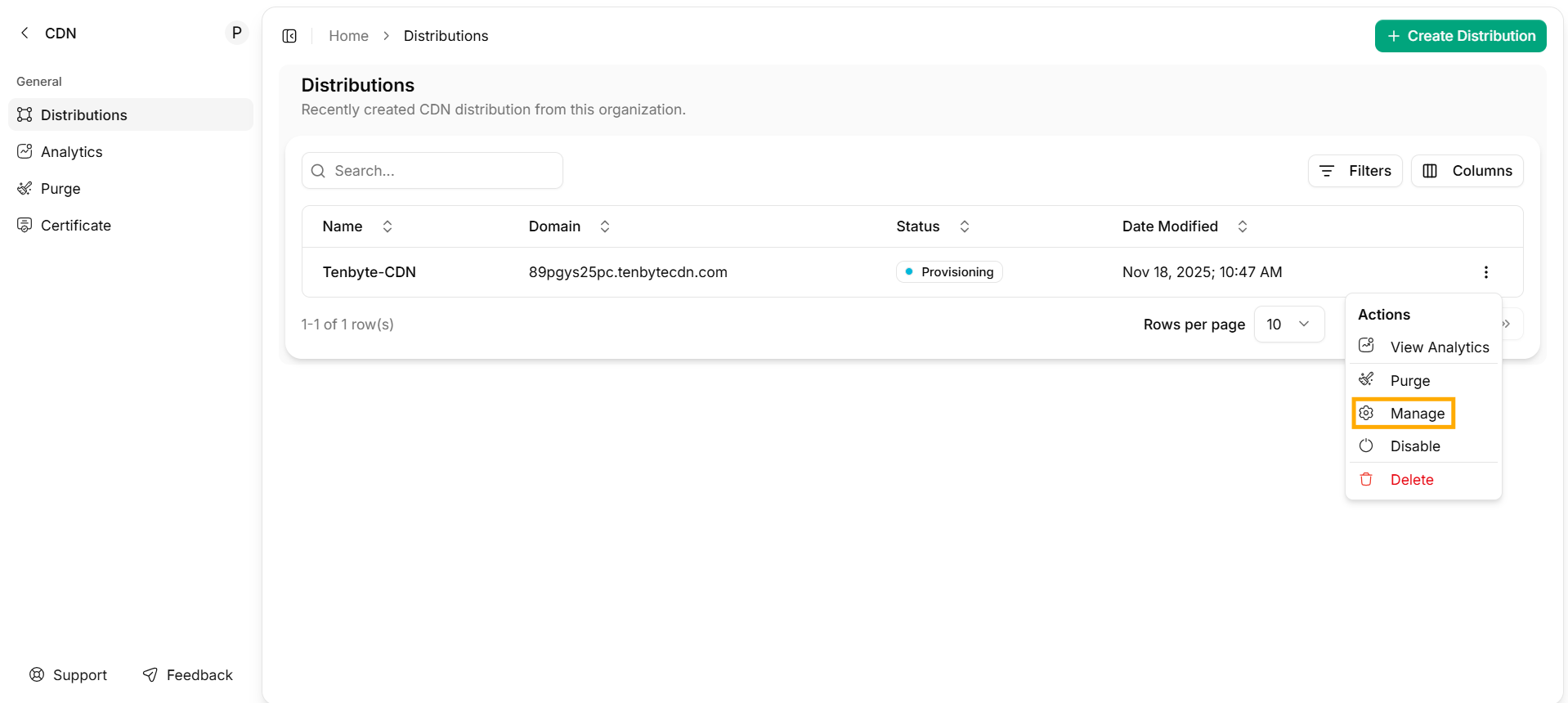 Manage your Distribution