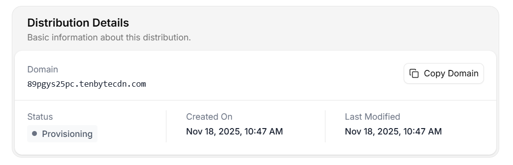 CDN Distribution Details