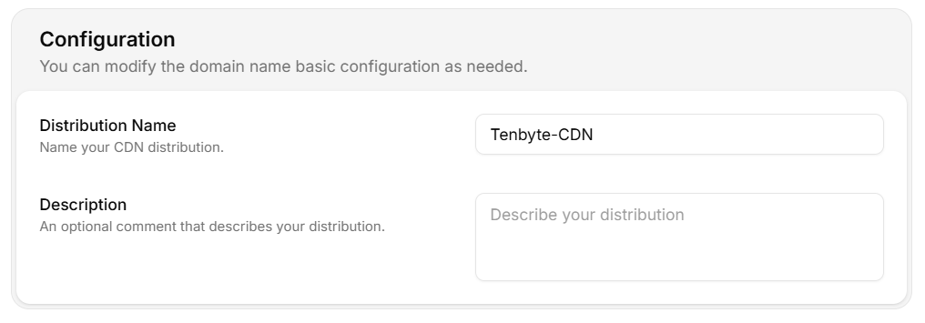 CDN Distribution Configuration