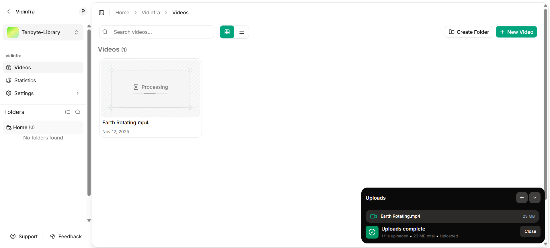Vidinfra Processing your Video