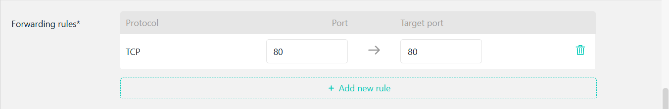 Configure Forwarding Rules