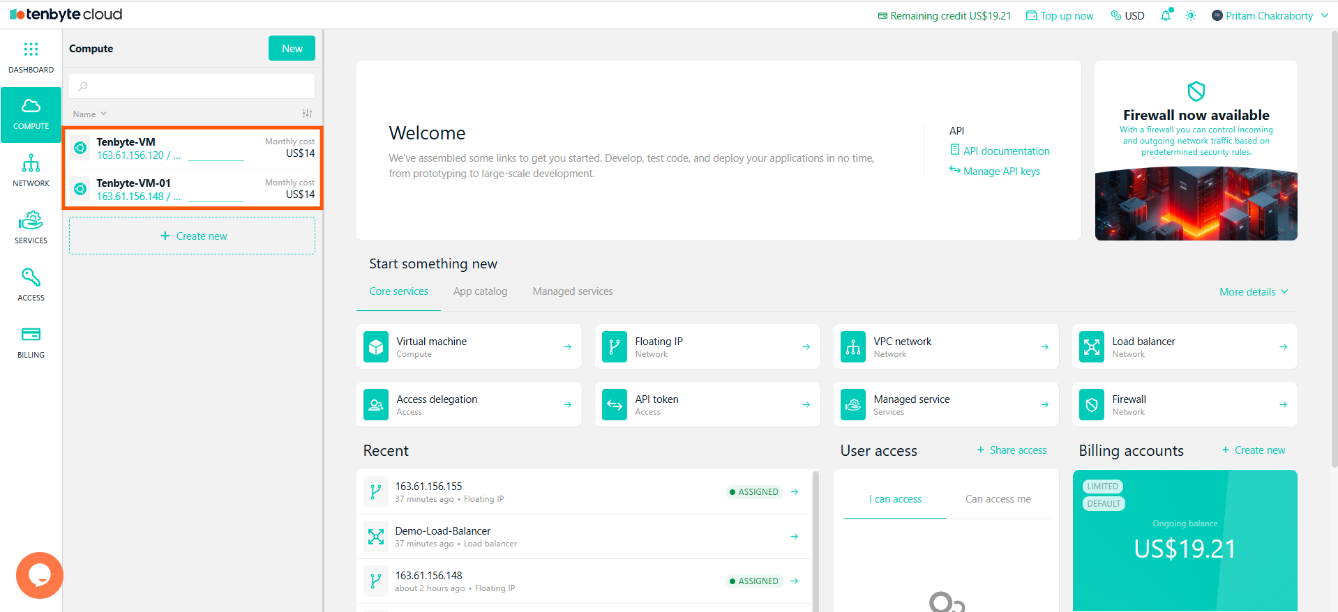 List of all Created VMs
