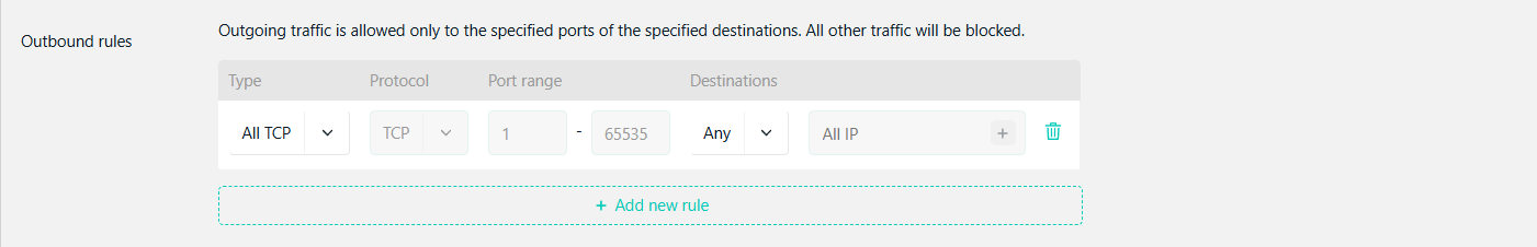 Configure Inbound Rules