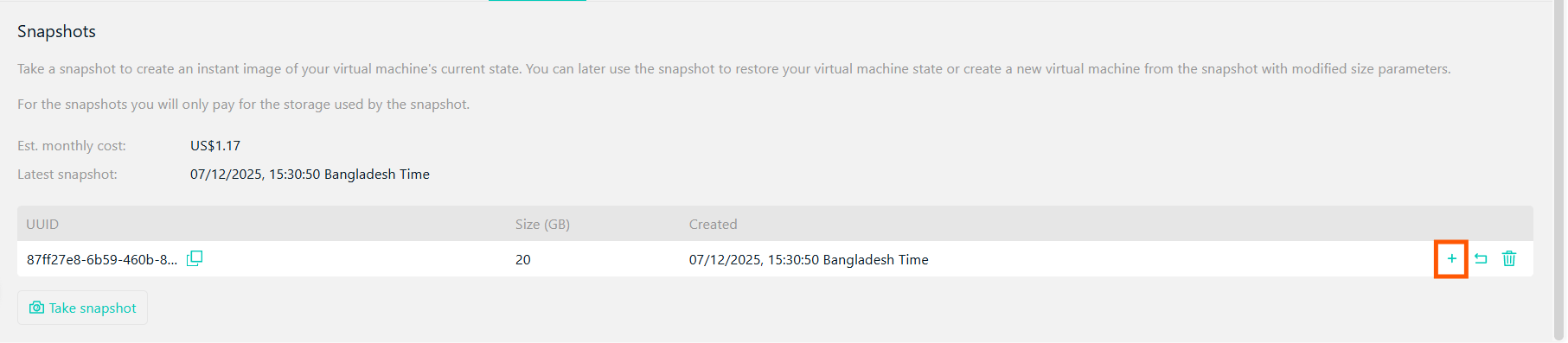 Create a New VM from Snapshot