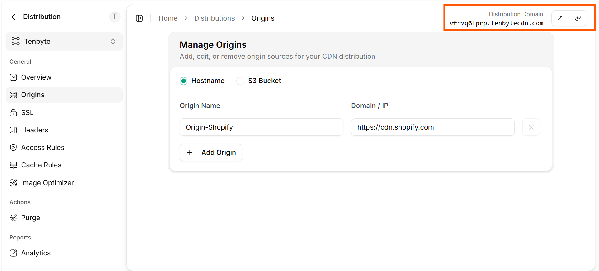 Add Shopify as an Origin