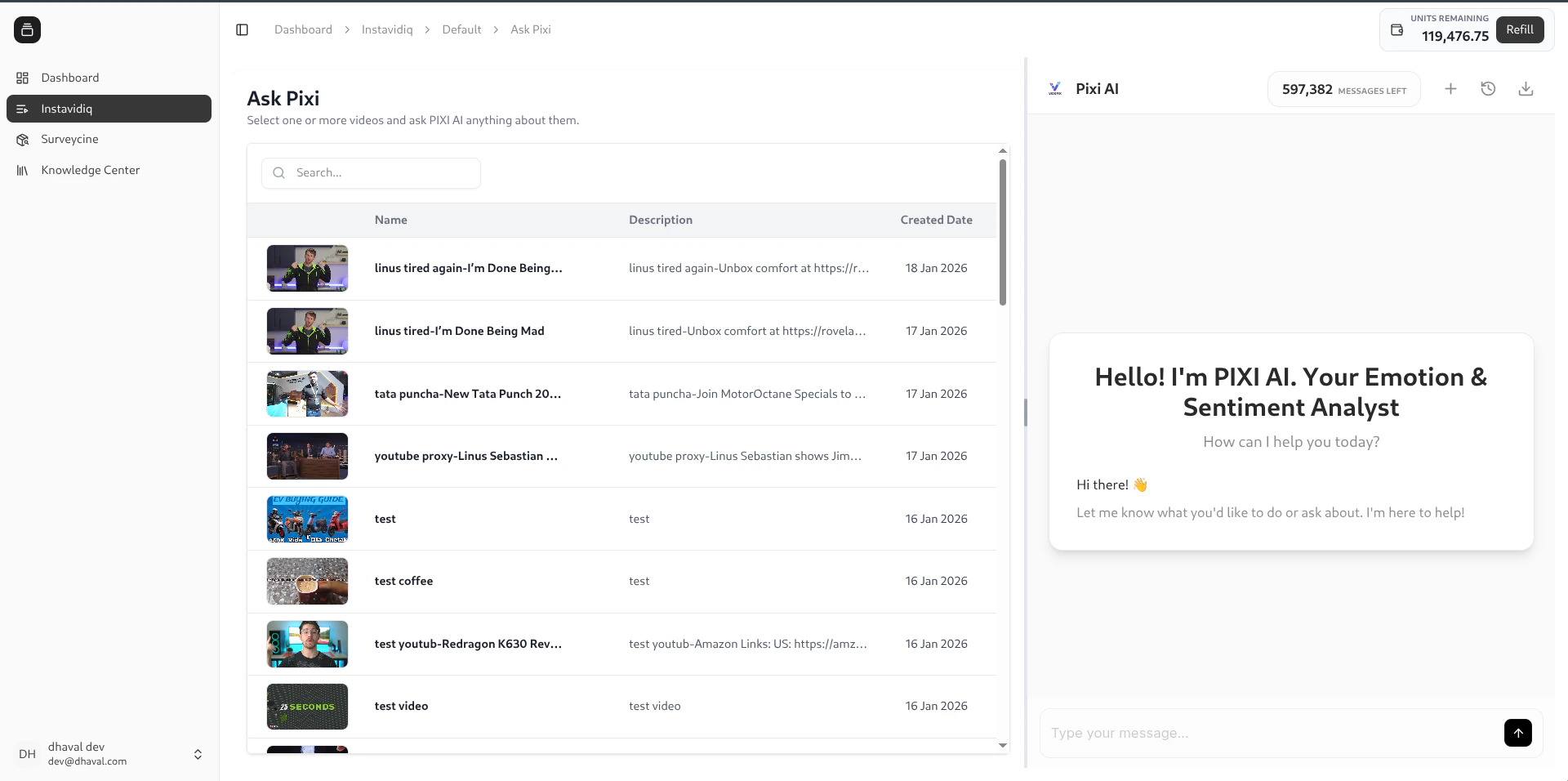 Instavidiq folder chat