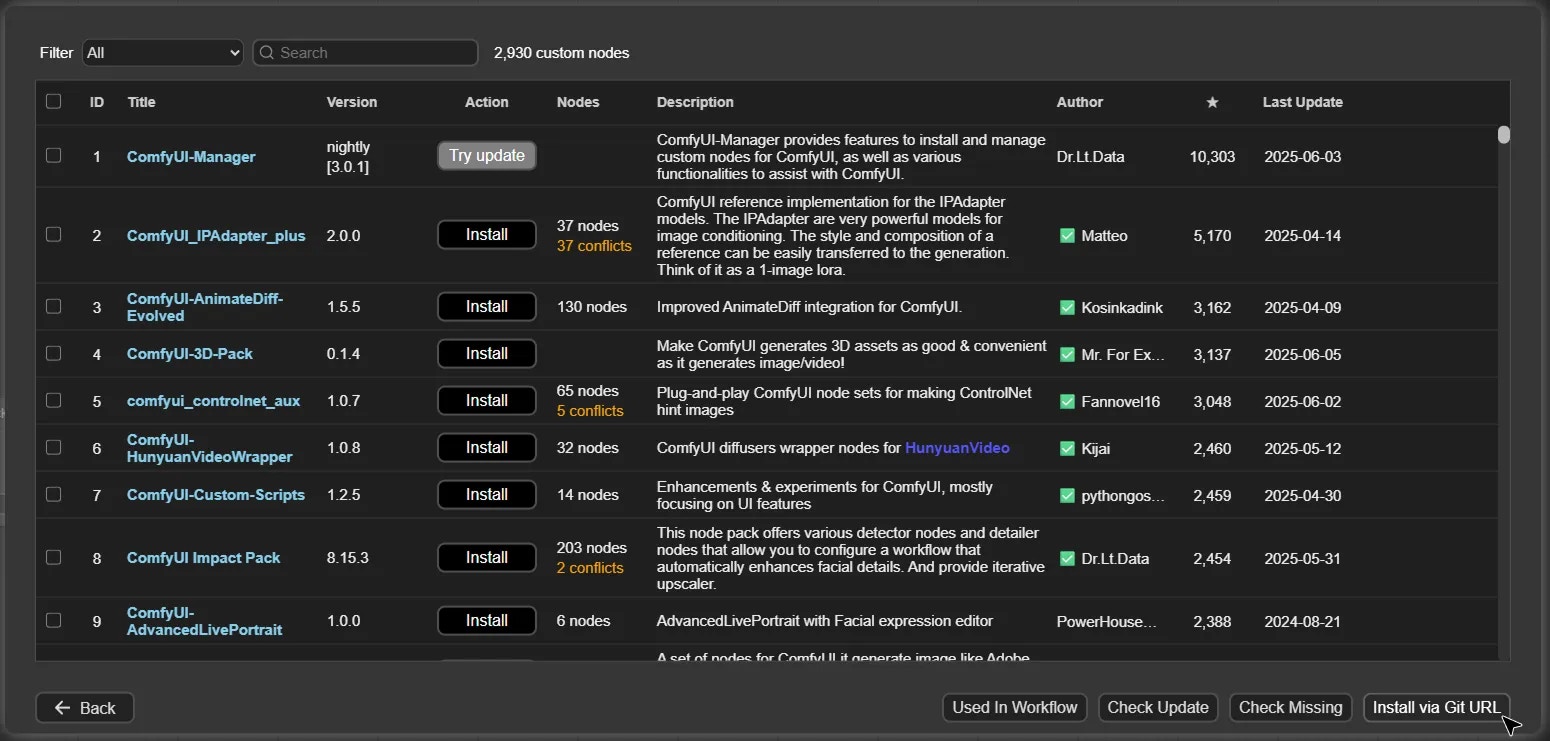 Install custom nodes
